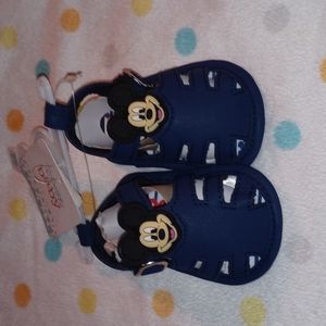 Baby disney 0-3 months navy blue red and black mickey mouse sandals